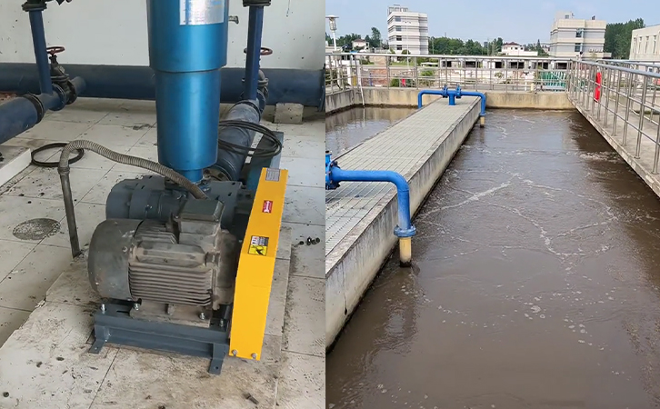 更換后的羅茨風(fēng)機(jī)